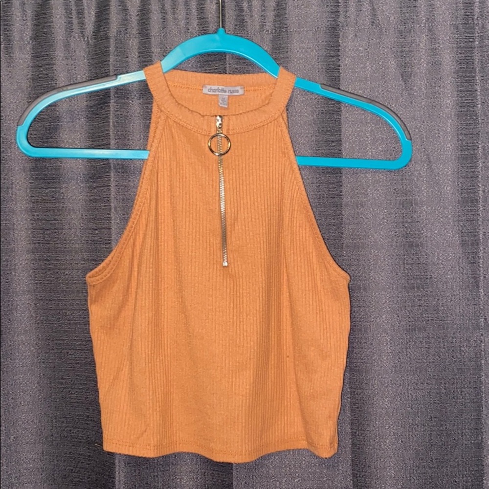 zip up crop top